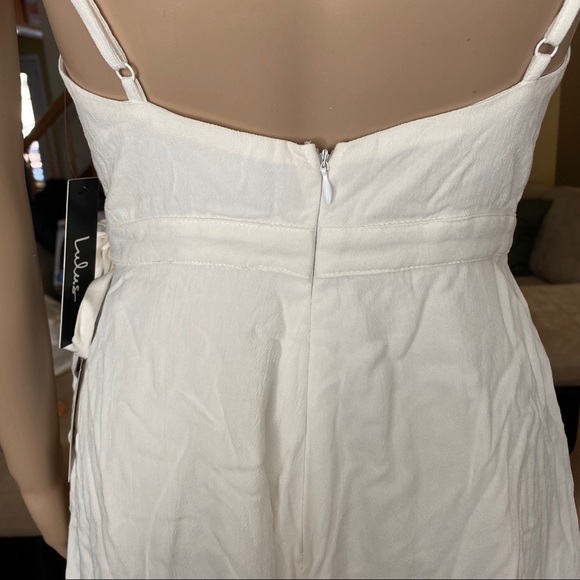 LULU’s Cream tie waist romper - Picture 5 of 7